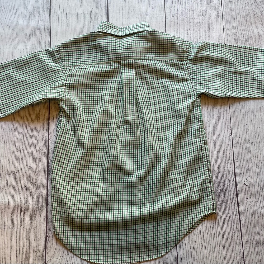Chaps Green & Blue Plaid Long Sleeve Button Down Size 8 - Picture 7 of 7